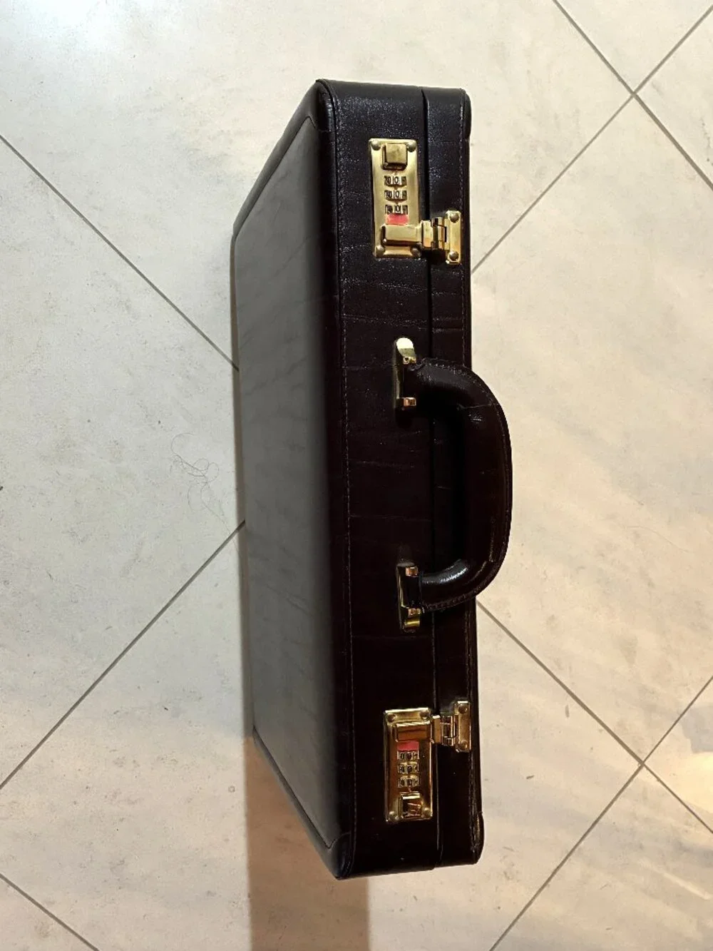 Full-grain Leather attache case. Never been used.